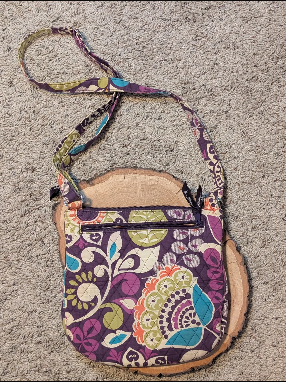 Vera Bradley Purple Quilted Floral Crossbody with Multicolor Accents